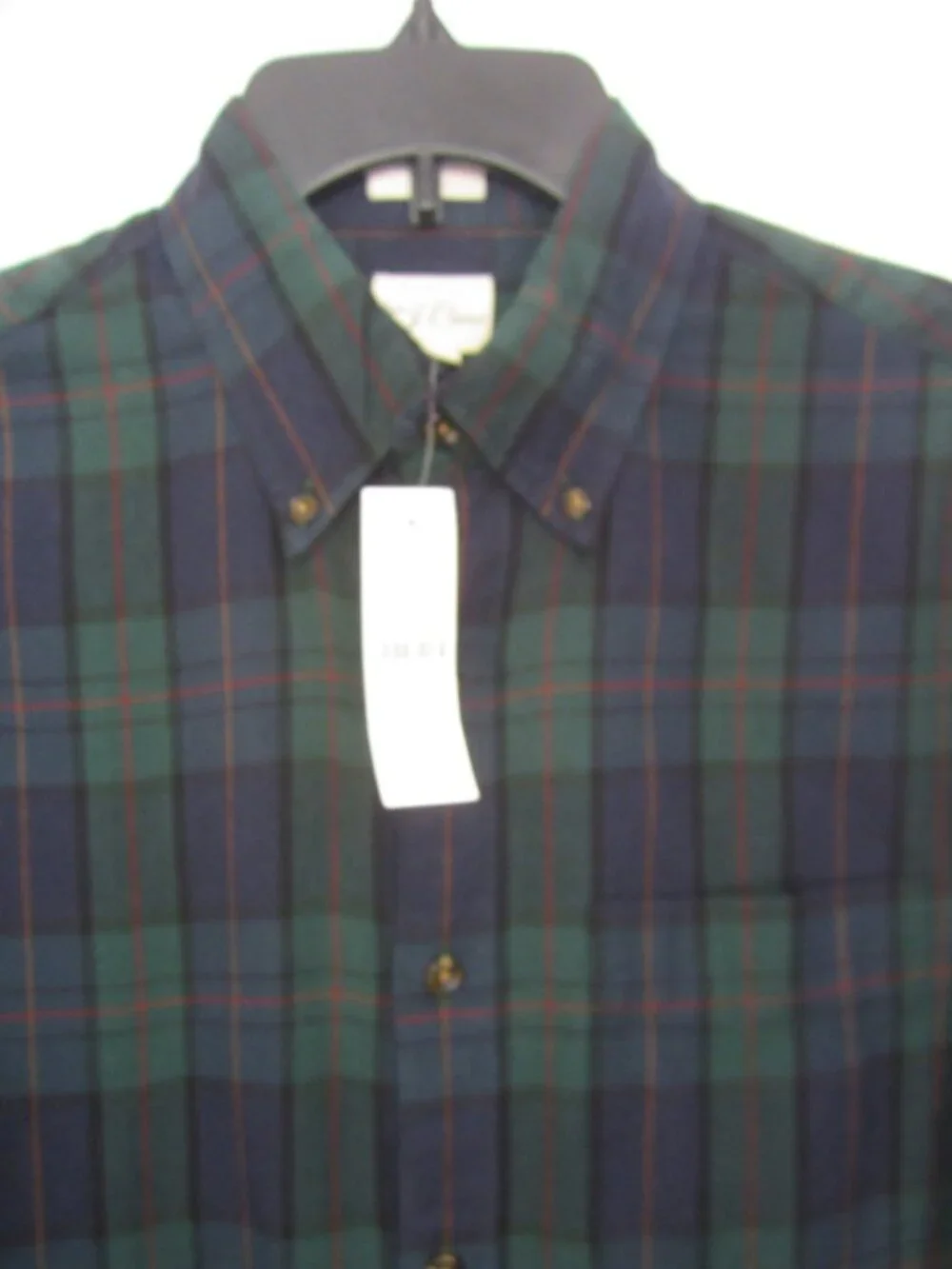 J. Crew NEW Mens Size Small Slim Brushed Twill Plaid Shirt Blue Green